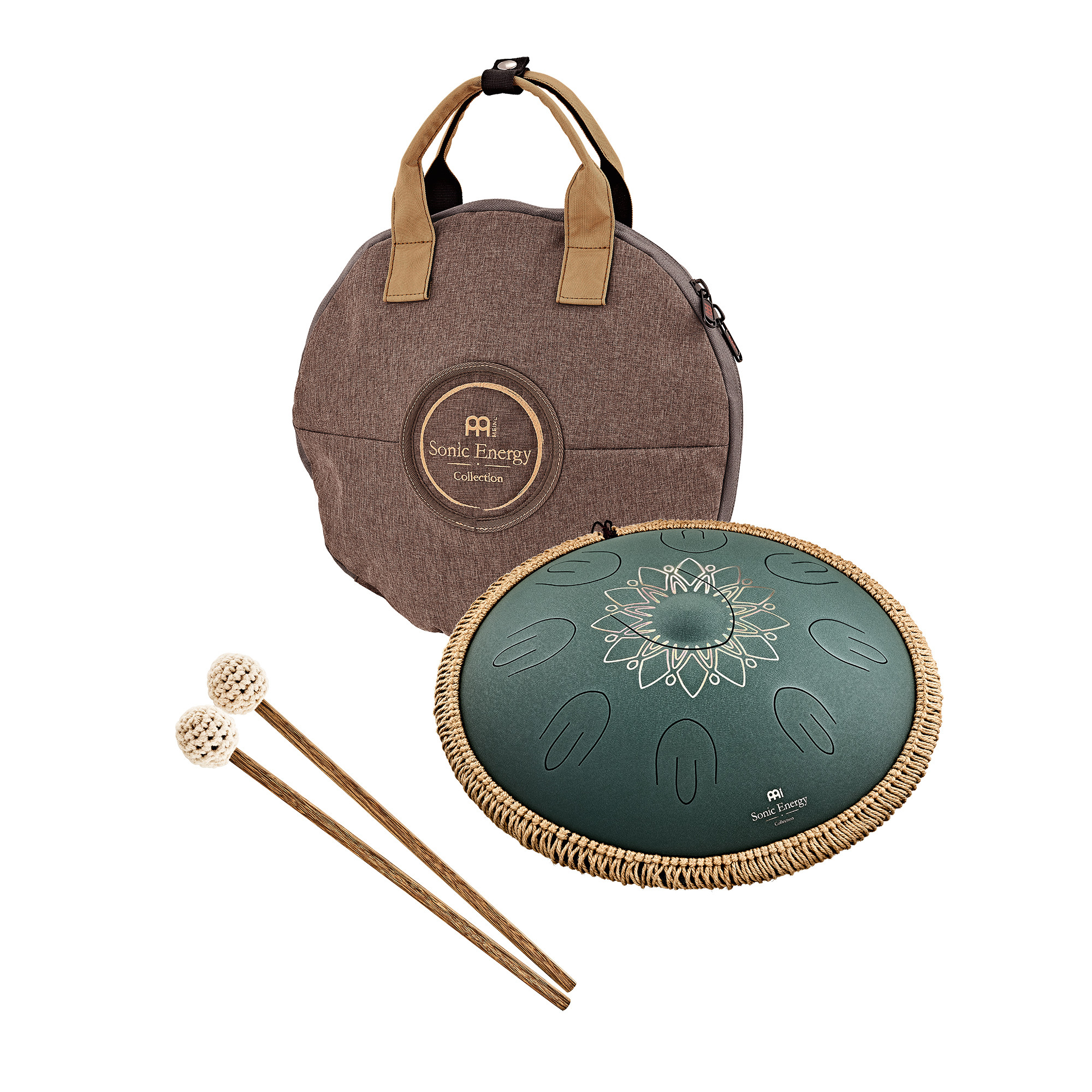 MEINL Sonic Energy 16" Octave Steel Tongue Drum, Fis Moll, 9 Töne, 432 Hz, Dunkelgrün