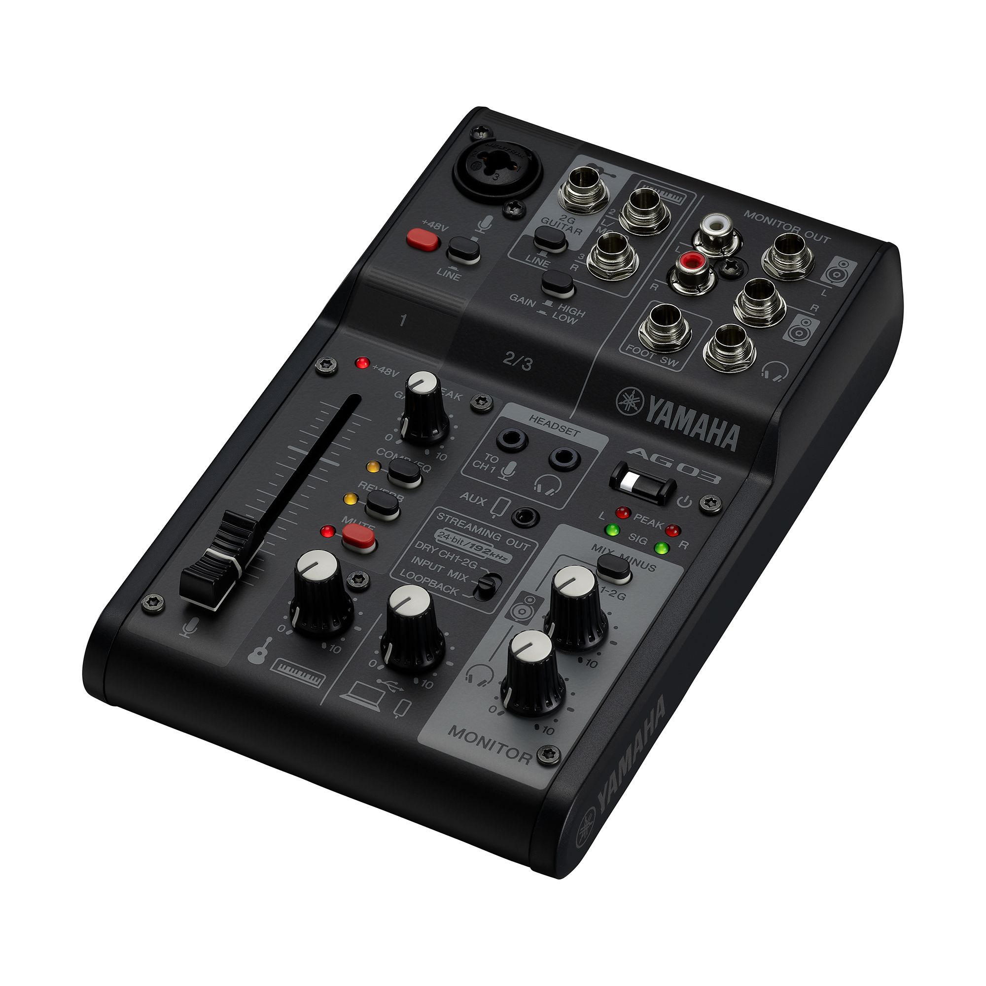 Yamaha AG03 MK2 Black  USB Recording und Live Streaming Mischpult
