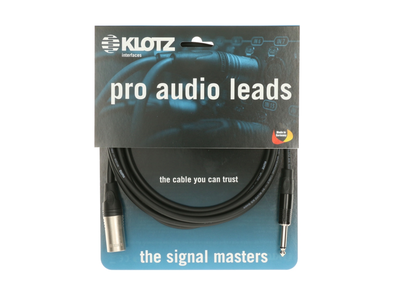 Klotz M1 Audiokabel XLR male an 6,3mm Klinke 10m