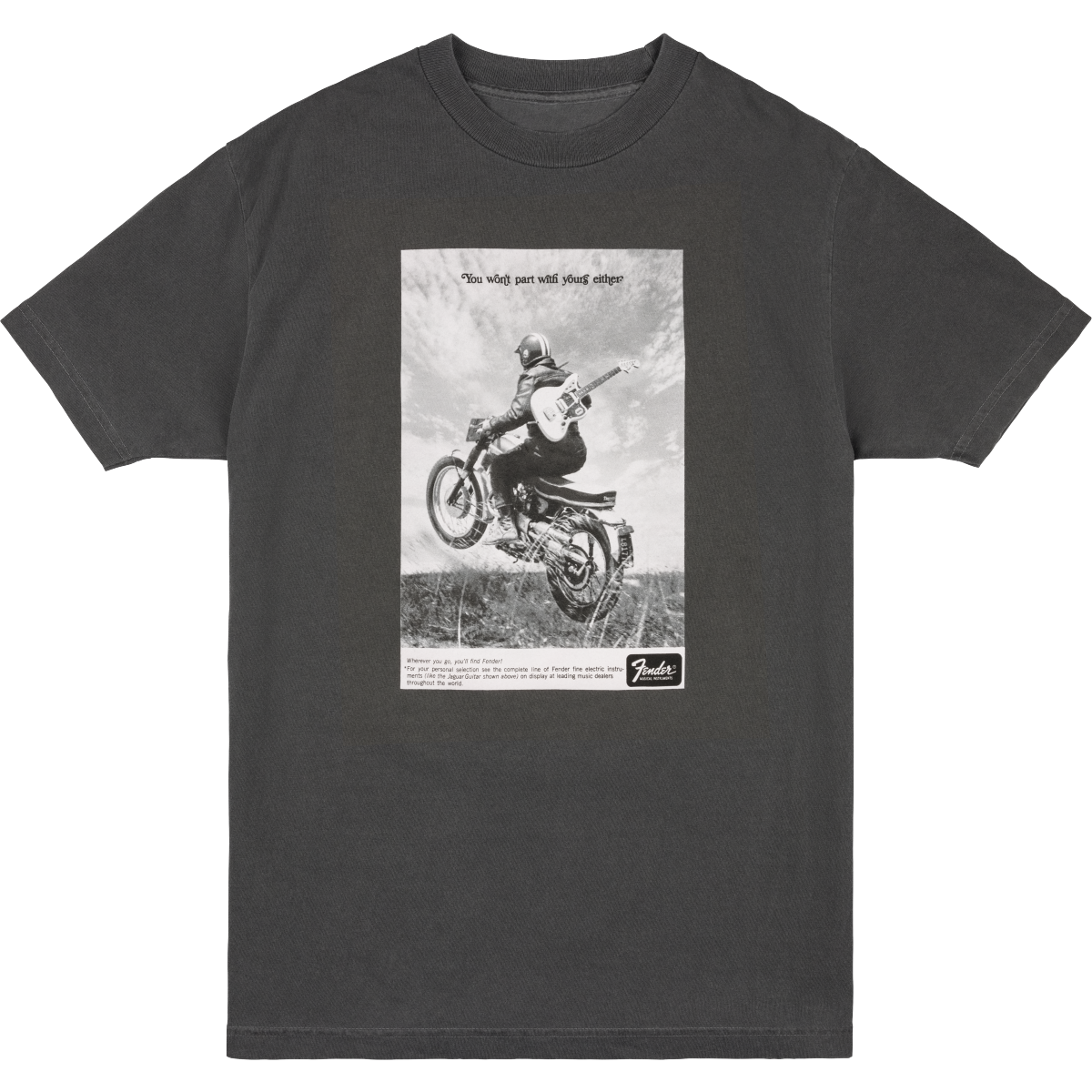 Fender T-Shirt  Vintage Ad Biker Tee, Graphite, XL