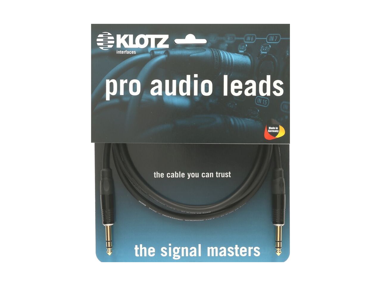 Klotz Kabel 6,3 Klinke Stereo an 6,3 Klinke Stereo 1m