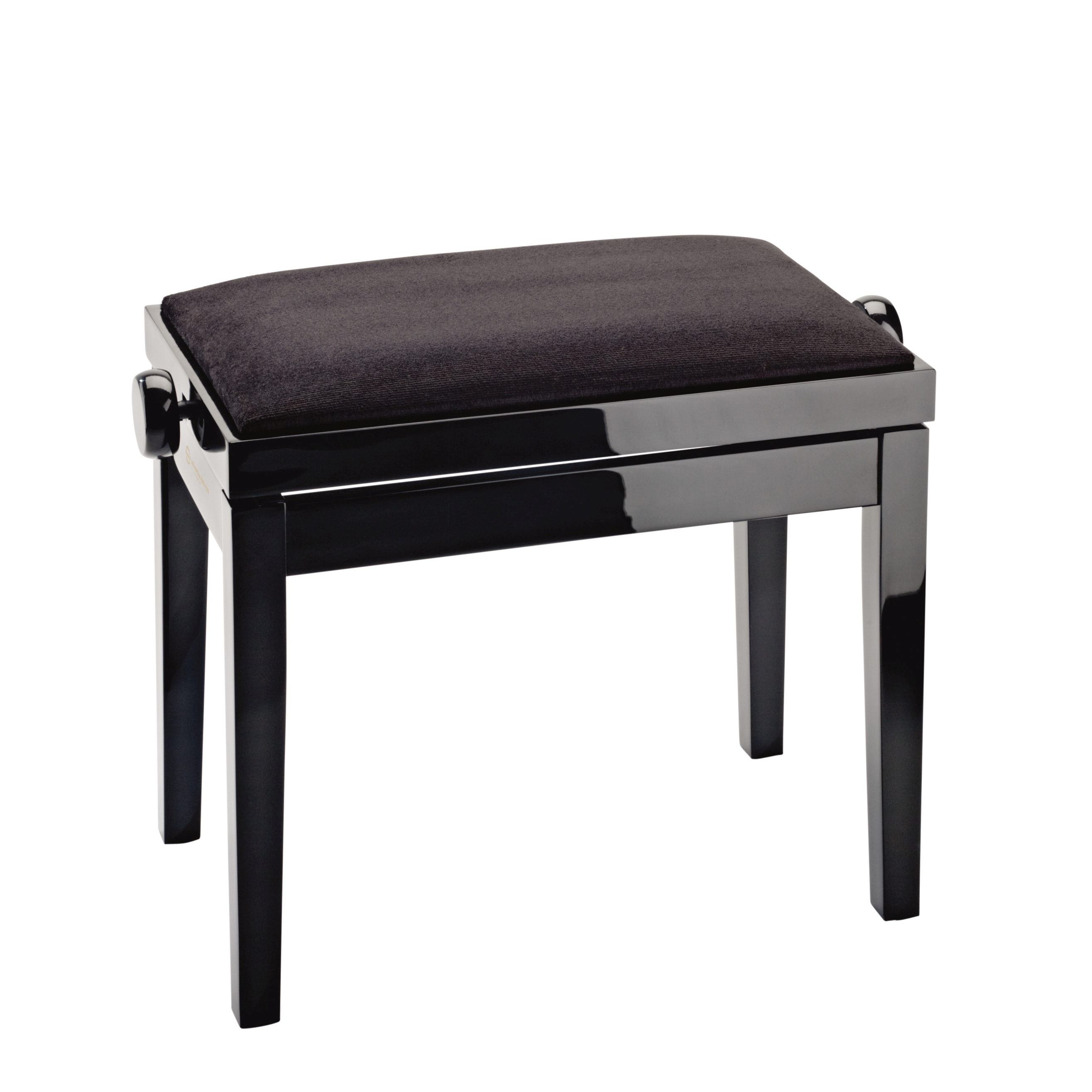 K&M Klavierbank Set: schwarz hochglanz - Samt schwarz