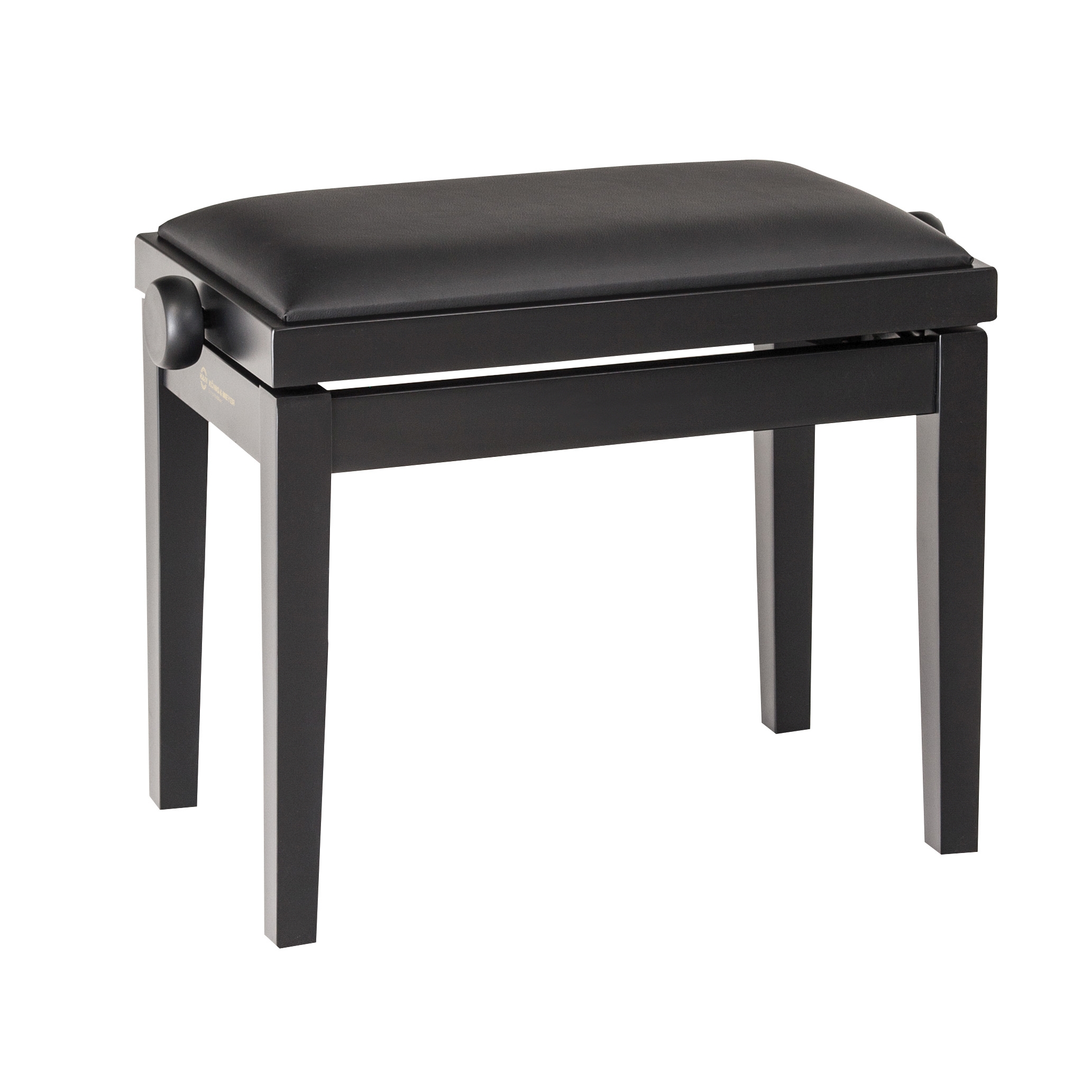 K&M Klavierbank Set: schwarz matt - Kunstleder schwarz
