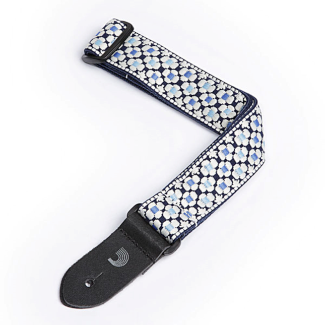 D'Addario Ukulele Gurt Blue Flowers