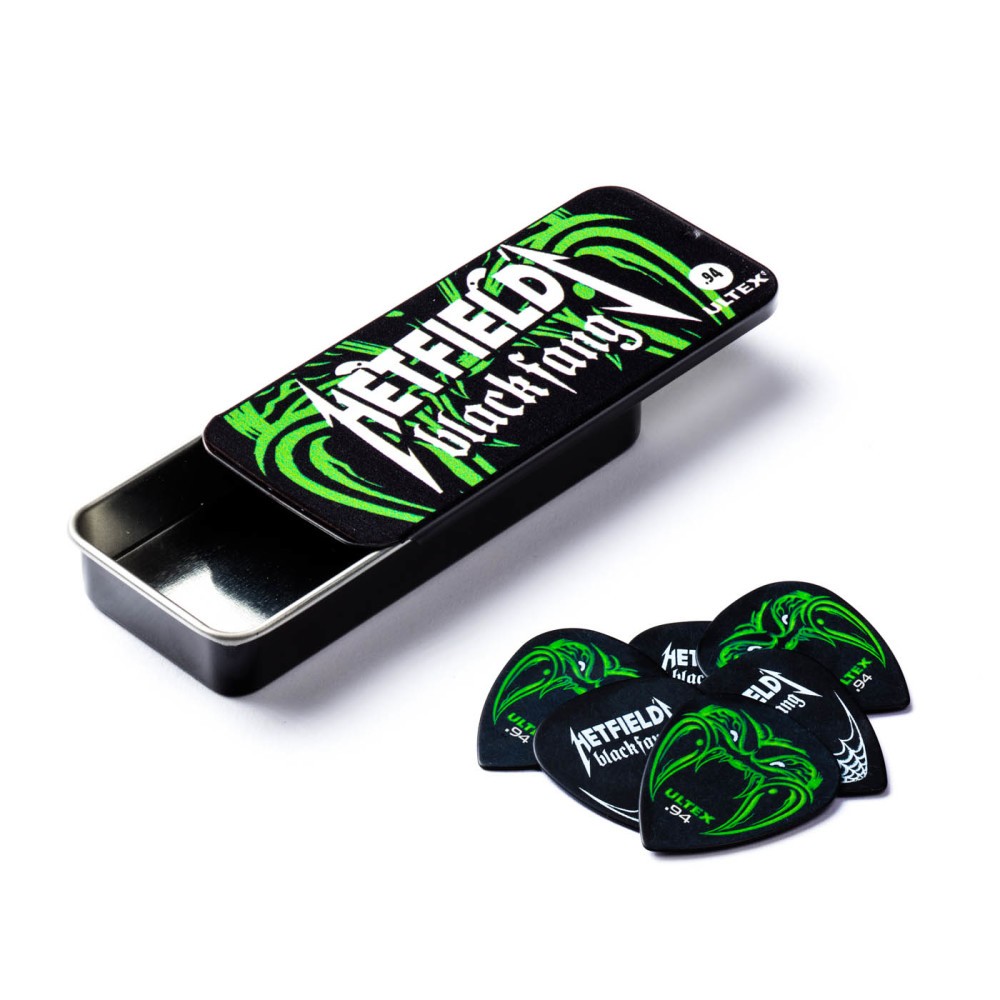 Dunlop Pick Tin, Hetfield Ultex, 6 Stück schwarz 0,94