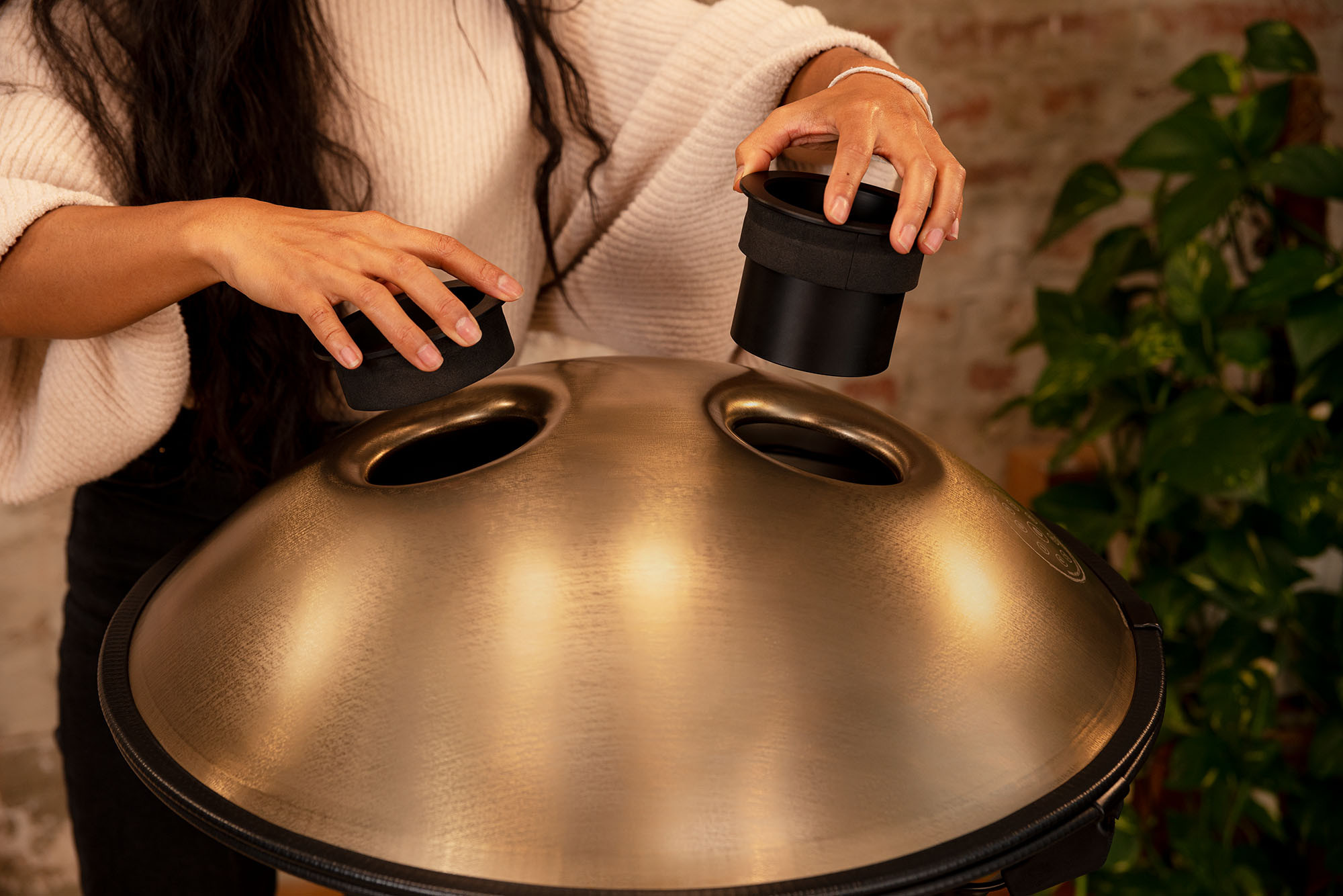 MEINL Sonic Energy Sensory Handpan Stainless D Kurd D/A,Bb,C,D,E,F,G,A - Vintage Gold